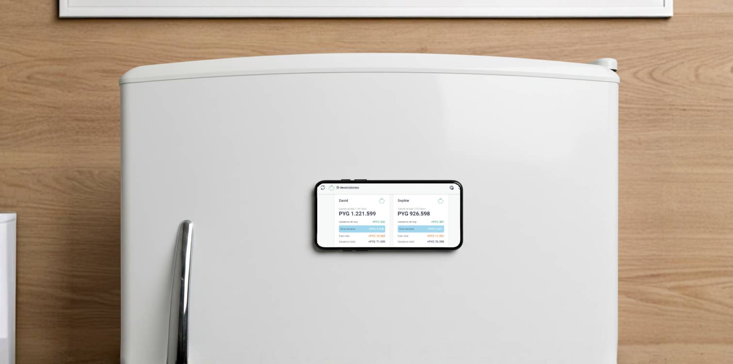 Phone installed on the fridge